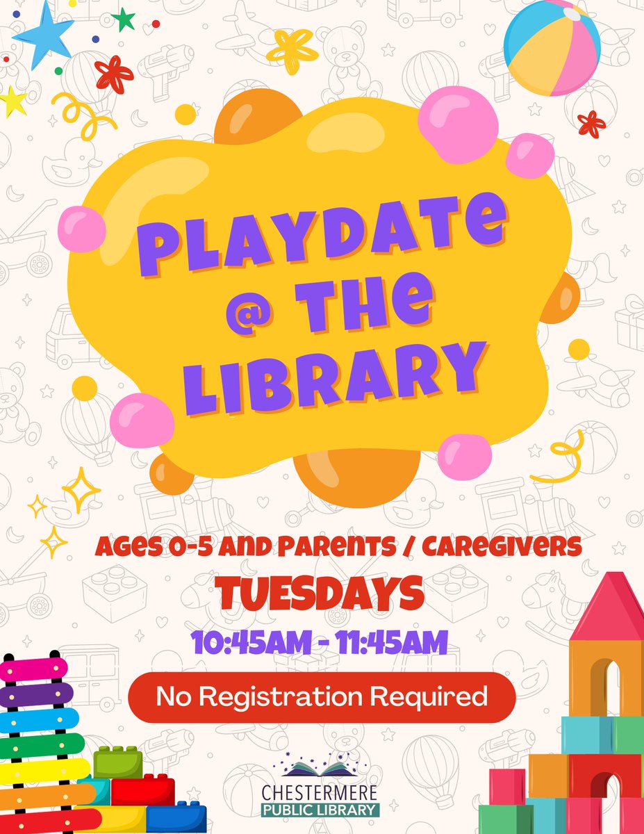 Looking for a place to meet other parents with young children? Join us on Tuesdays at 10:45AM with your little ones to play and make new friends. We will have toys set up and snacks and beverages.
No registration required.