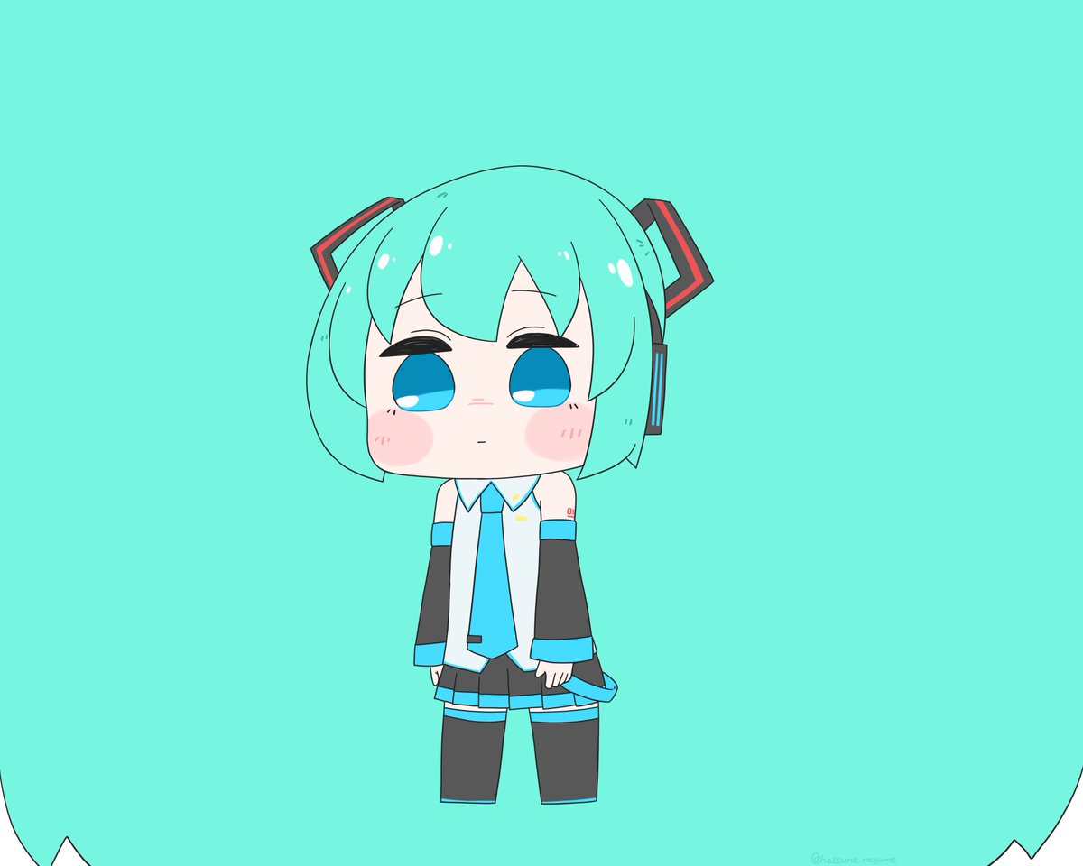 初音ミク 「今日も一日 𝑩𝑰𝑮 𝑻𝑾𝑰𝑵𝑻𝑨𝑰𝑳 𝑯𝑨𝑰𝑹 #」|はつねネガメのイラスト