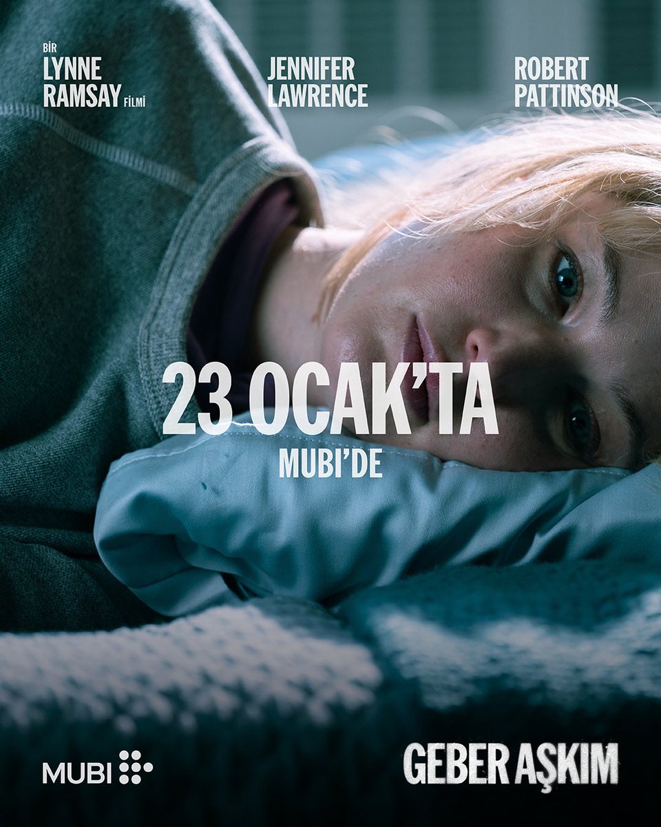 mubiturkiye's tweet photo. "Jennifer Lawrence, insan zihninin karanlıklarına doğru bir yolculukta kariyerinin zirvesine ulaşıyor." - The Independent

GEBER AŞKIM / DIE MY LOVE, 23 Ocak’tan itibaren sadece MUBI’de. Bir MUBI Sunumu. https://t.co/E9CgRgMSsv