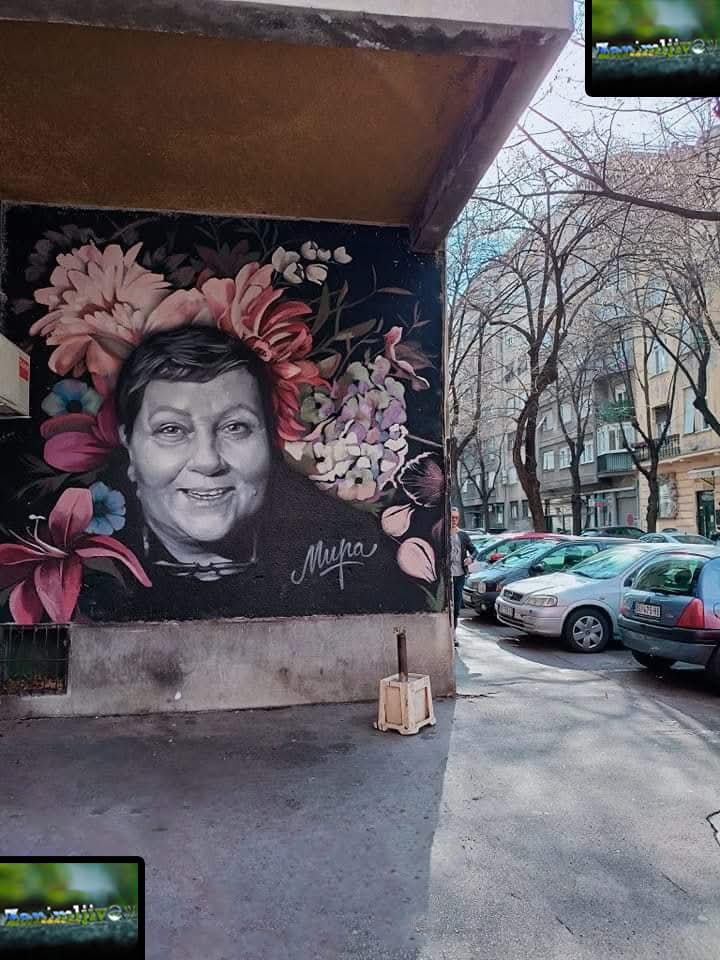 NemanjicZoran's tweet photo. Дорћол, Београд, мурал "Мирно спавај Нано" посвећен покојној цвећарки Мири која је 25 година продавала цвеће на овом ћошку https://t.co/jFcH3nzBQu