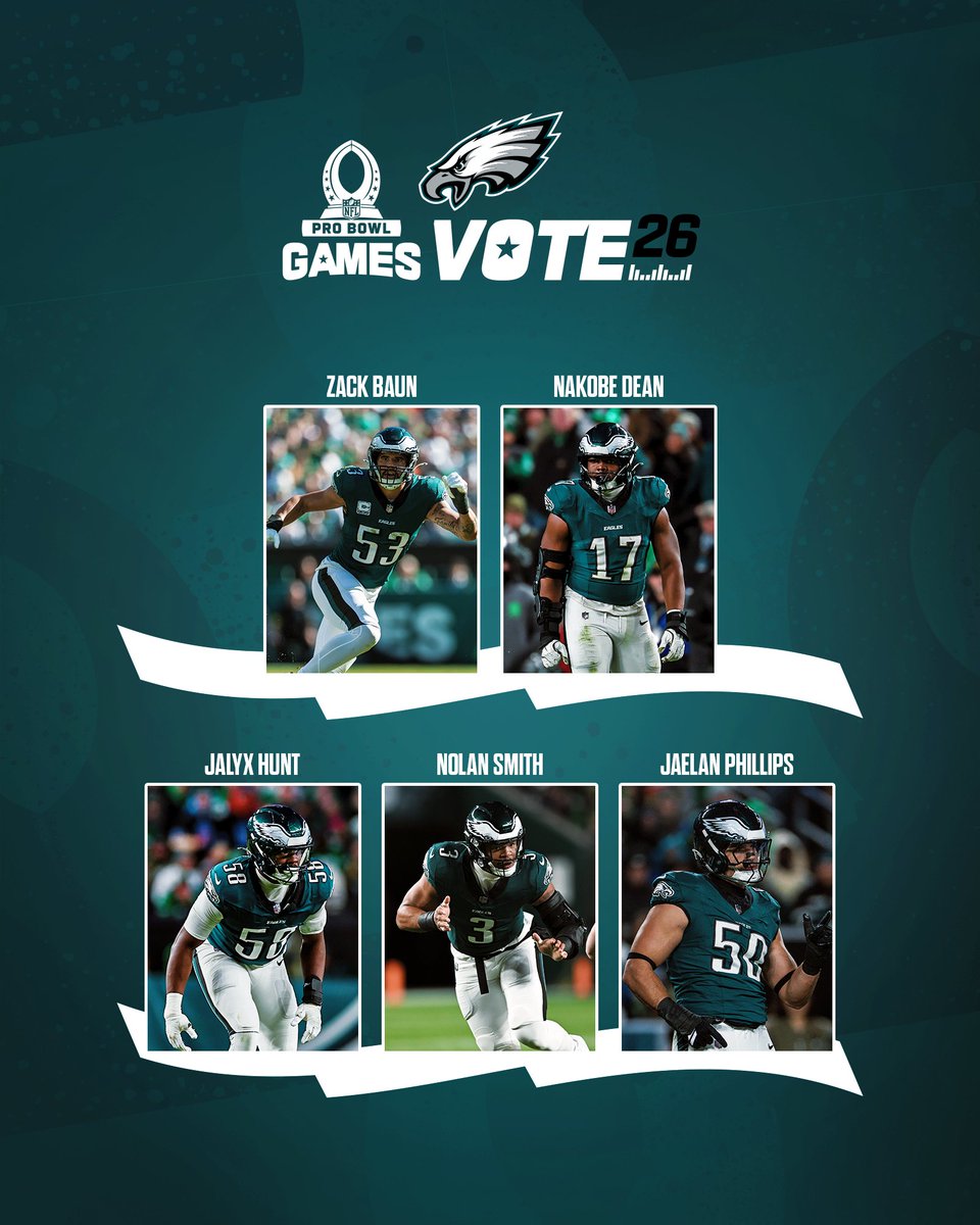 DOUBLE VOTE DAY‼️
1 RT = 2 VOTES
Zack Baun x #ProBowlVote
Nakobe Dean x #ProBowlVote
Jalyx Hunt x #ProBowlVote
Nolan Smith x #ProBowlVote
Jaelan Phillips x #ProBowlVote