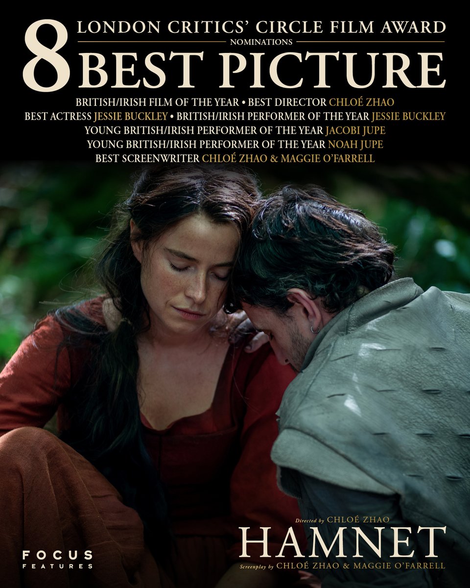 HAMNET has been nominated for eight London Critics' Circle Film Awards, including Best Picture of the Year.