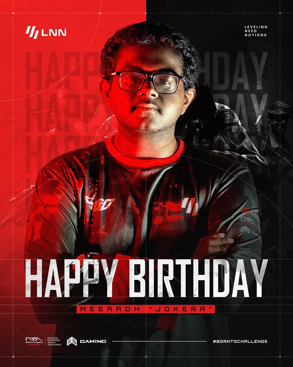 lenion_official's tweet photo. We wish you a very blessed and a day full of happiness along with your loved ones. HAPPY BIRTHDAY @_meeaadh_ @jokeristrashhh 🔥❤️
#EsportsRisingStar #LENION #LNN #MLBB #PUBGM #maldives #esportsmaldives #gamersunite https://t.co/Z3tFl2PtDH