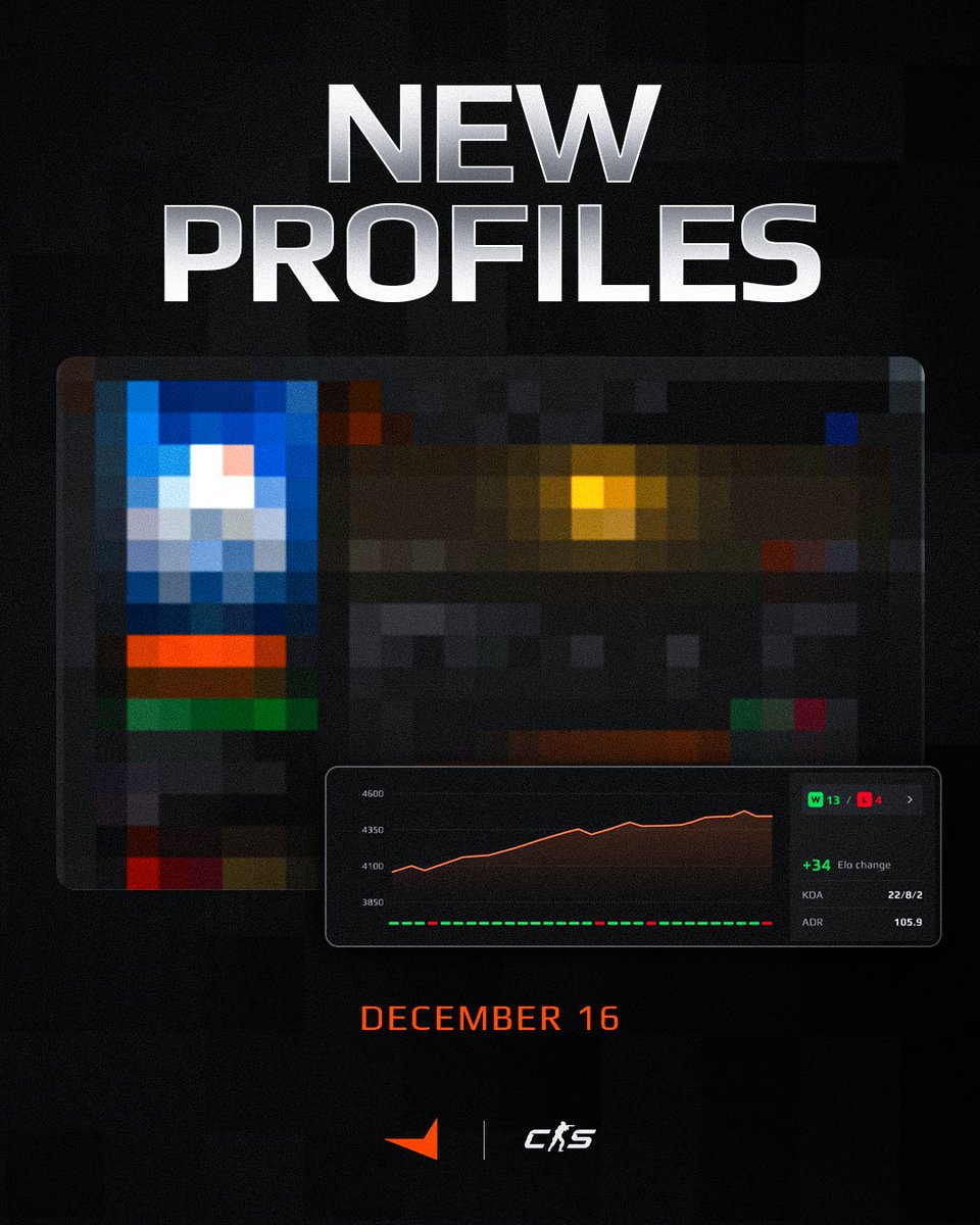 Tomorrow, we’re shipping a new FACEIT profile page across the platform.

It will roll out gradually and be live for all players by the end of the day, replacing the current profile design. No action is required from your side.