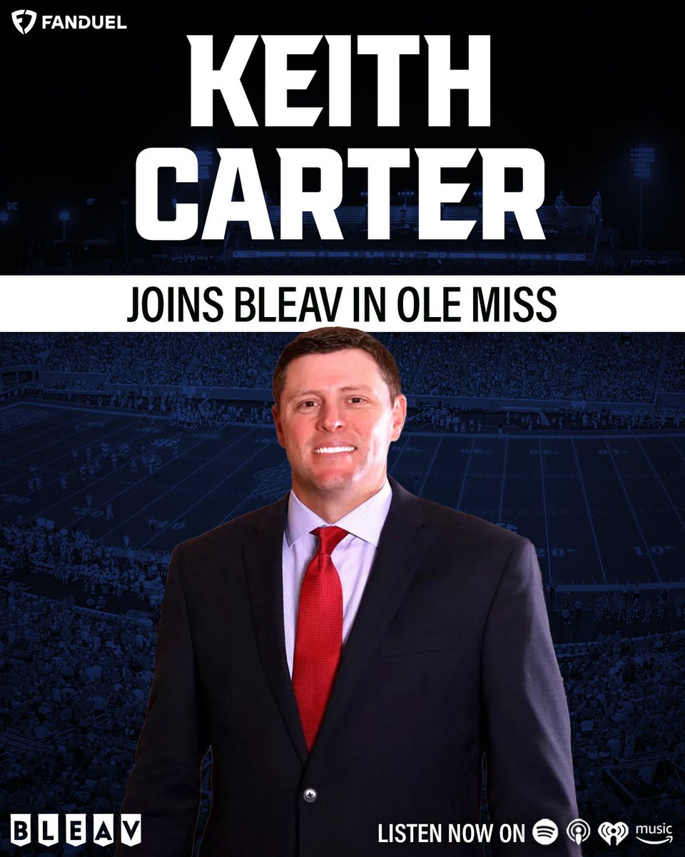 BradLoganCOTE's tweet image. Coming soon on @BleavInOleMiss 

Ole Miss Director of Athletics @KeithCarterOM 

-Presented by: @TeeWhitesHQ 
-Sponsored by: @FDSportsbook 

@BleavInOleMiss | @LoganMediaNet