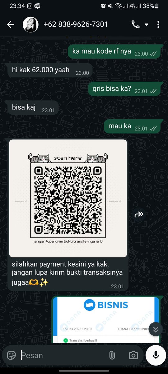 help rt penipu

huft lagi lagi kena tipu 😭😭😭 beli rf 30d 62k.... nomernya +62 838-9626-7301 / 083896267301 nomernya di search gada makanya aku percaya aja. ini qrisnya ya warung amanah.

bantu rt #zonauang #penipu #tai