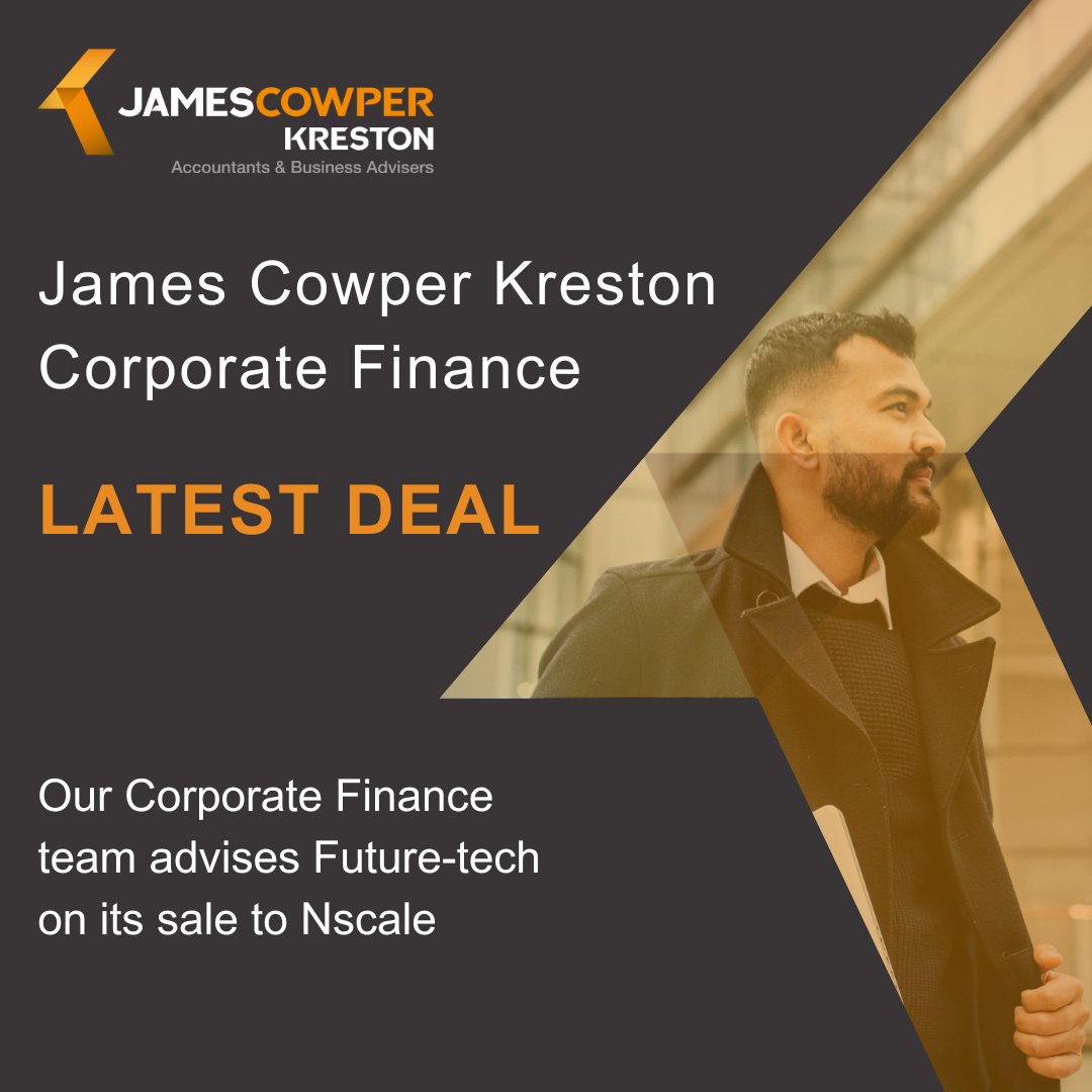 Our Corporate Finance team provided sell side advice to Future-tech on its sale to <a href="/nscale_cloud/">Nscale</a>. 🤝 Read our full press release here 👉  jamescowperkreston.co.uk/news/our-corpo…
#CorporateFinance #Advisers #SellSideAdvice #Disposal #LatestDeal #MaximiseYourPotential #JamesCowperKreston