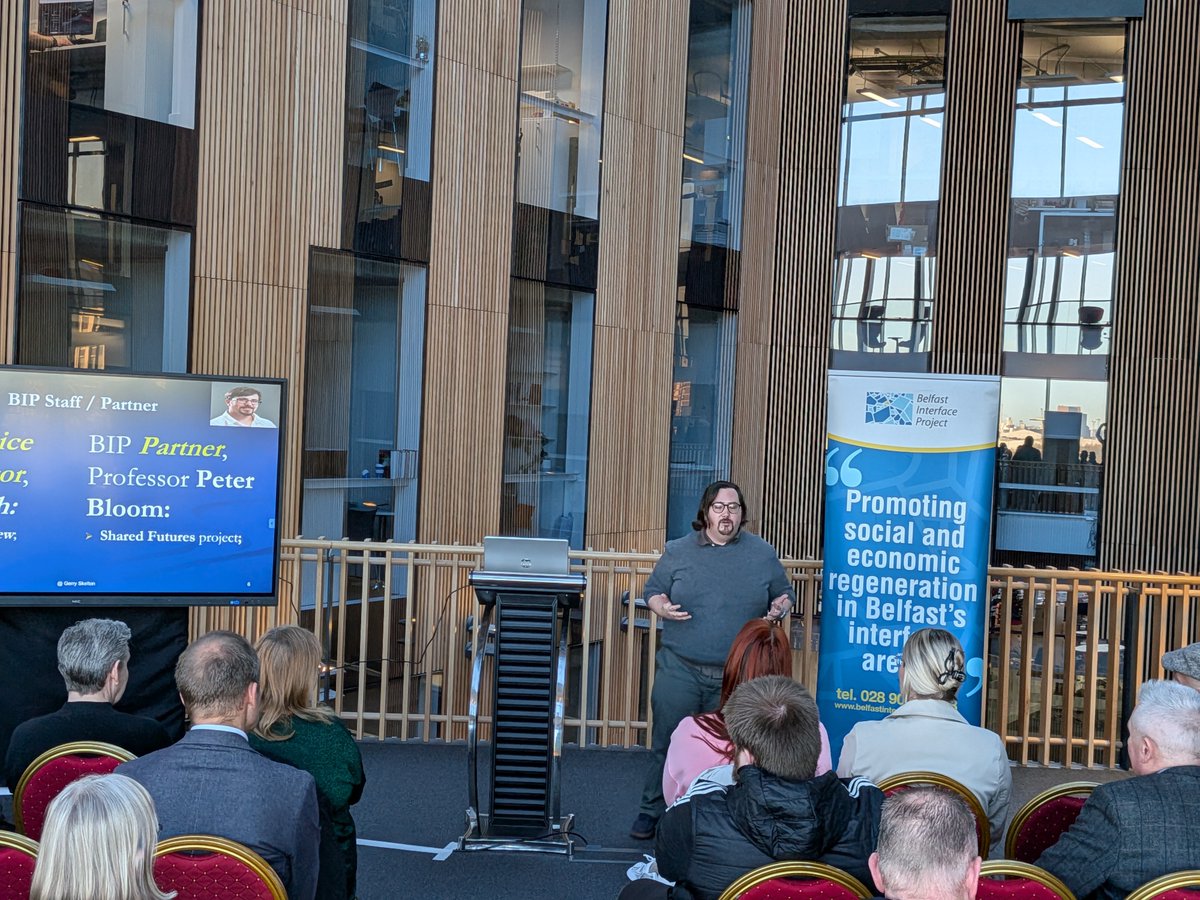 GerrySkelton1's tweet image. @Uni_of_Essex Professor Peter Bloom @pbloombk is a partner with Belfast Interface Project @BIP_Interfaces and addressed its special 25th anniversary and AGM event on Friday past.
