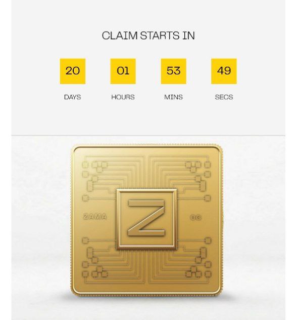 Riobhat's tweet photo. Hey! @zama Creator
the Zama OG NFT will be claimable in after 20 days
which means you can mint the nft at the date of 4th to 5th Jan!
Excited for the @zama Rank Leaderboard! once it get live everyone will see what he made!
Stay around
#ZamaCreatorProgram #gZama https://t.co/mzHDEryQt4