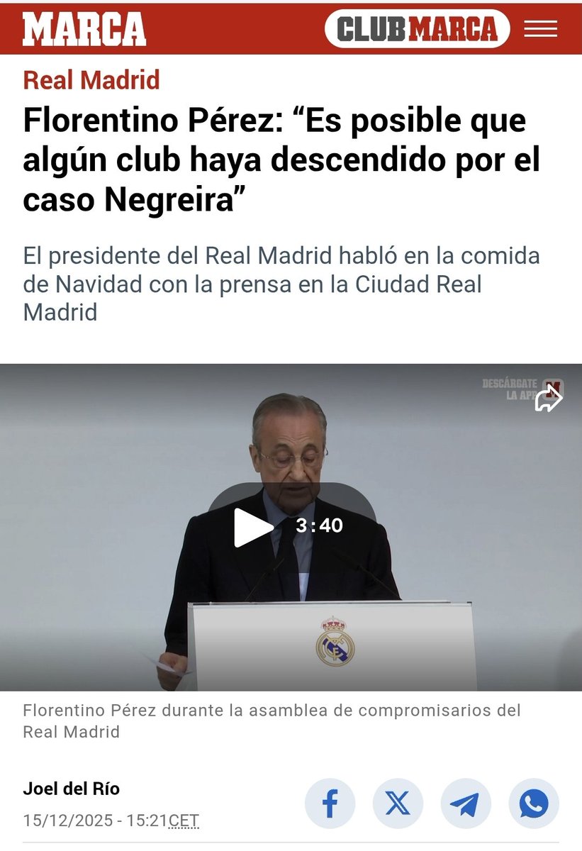 Florentino Pérez y la "prueba diabólica"

Con toda la simpatía y admiración que tengo a Florentino Pérez como a Joan Laporta, pero lo que sugiere el presidente del <a href="/realmadrid/">Real Madrid C.F.</a> de que “algún club haya descendido por culpa del caso Negreira”– sólo podría sostenerse jurídicamente