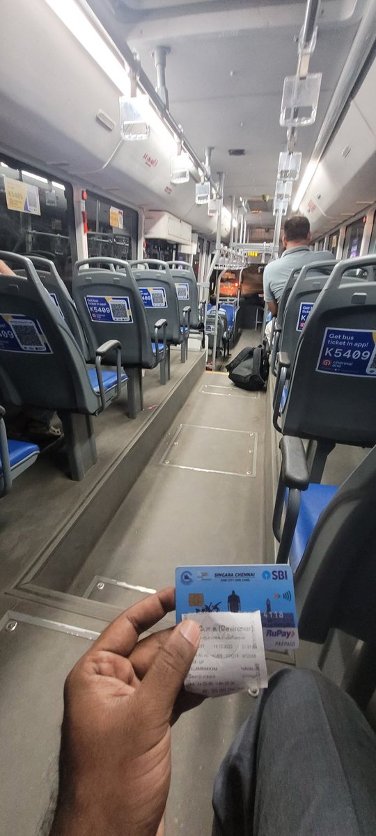 arulmuru182002's tweet photo. Took #Nocab travel today.
1. Salem to Chennai Kilambakkam by Omni bus - 6hrs flat
2. Vandalur to Kelambakkam by van as lot of crowd for MTC no bus at sight.
3. Kelambakkam to Navallur by @MtcChennai electric switch. No moving parts noise but lot of frame noise! https://t.co/uMpGn5fOgD