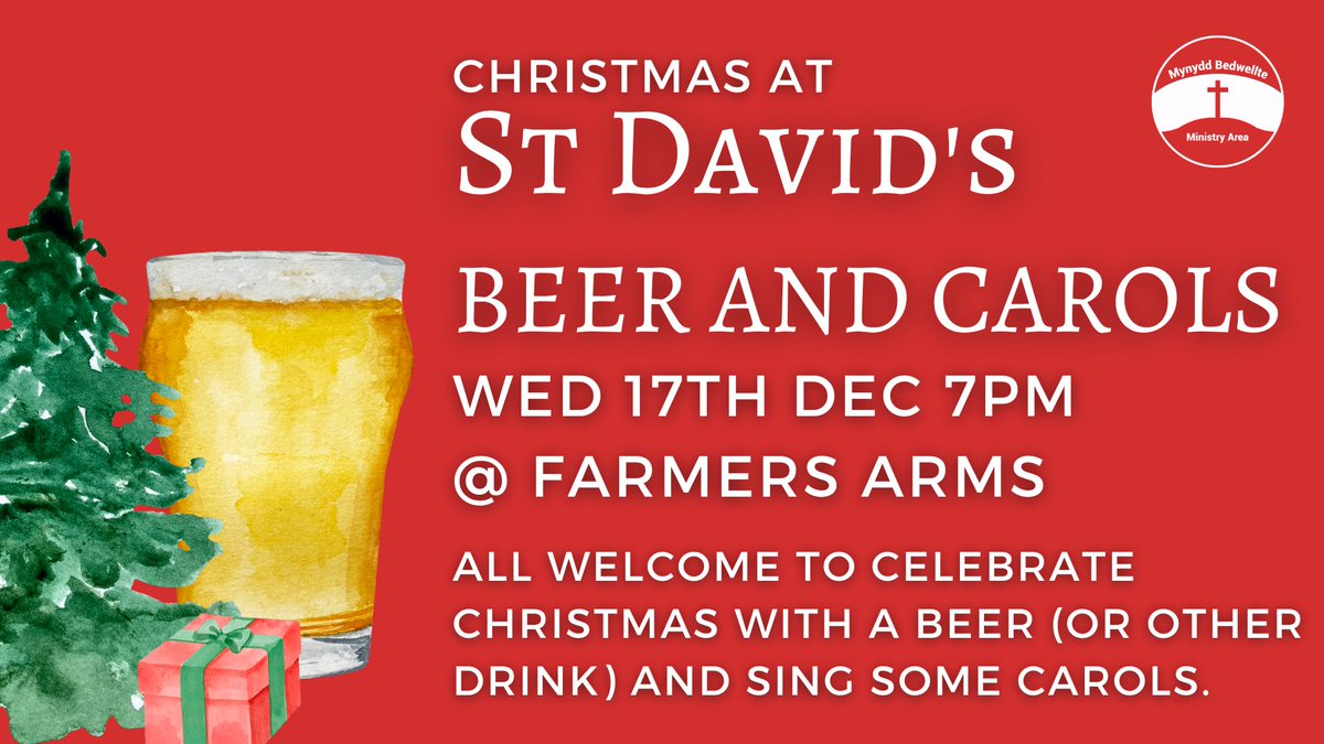 Join us for a festive evening of Beer and Carols at the Farmers Arms in Rhymney on December 17th at 7 PM. Everyone's welcome!