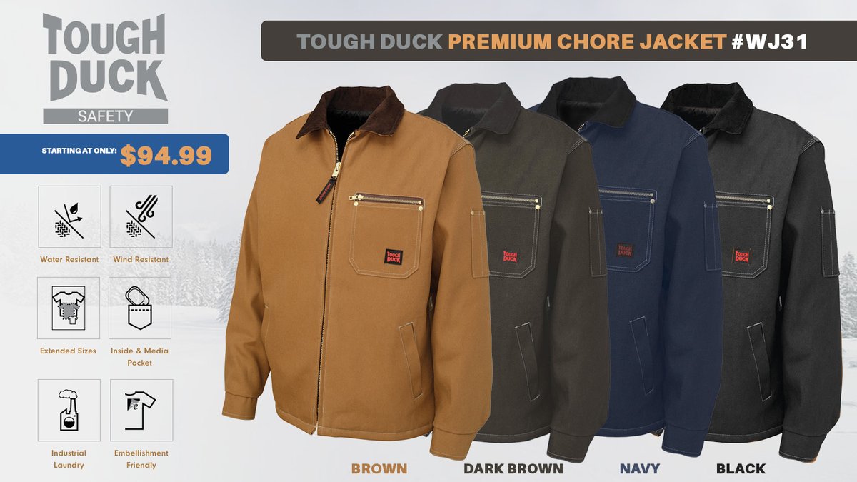 SAFETYSMARTGEAR's tweet image. Tough Duck Premium Chore Jacket WJ31
Stay warm, protected, and ready for anything this season with the Tough Duck Premium Chore Jacket WJ31 built for people who work hard and expect their gear to keep up.  #workwear #workjacket
safetysmartgear.com/tough-duck-pre…
