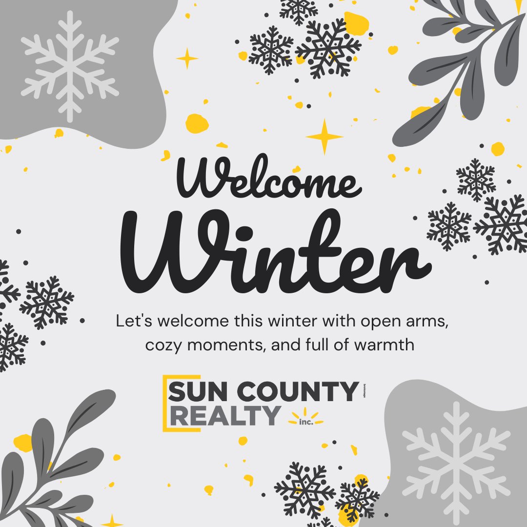 SunCountyRealty's tweet image. Welcome, Winter ❄️
A season of cozy moments, fresh starts, and new possibilities. Whether you’re dreaming of a new home or settling into the one you love, winter is the perfect time to reflect, reset, and plan ahead. Here’s to warm homes and happy memories!