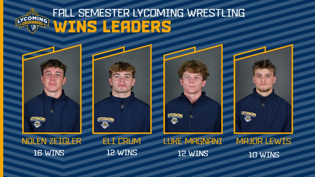lycowrestlers's tweet photo. ⚔️After our match cancellation yesterday, our fall semester is officially over. Let's take a look at our current leaders in wins, pins, tech falls, and major decisions⚔️ #Teamlyco https://t.co/JSaQwCw5vT