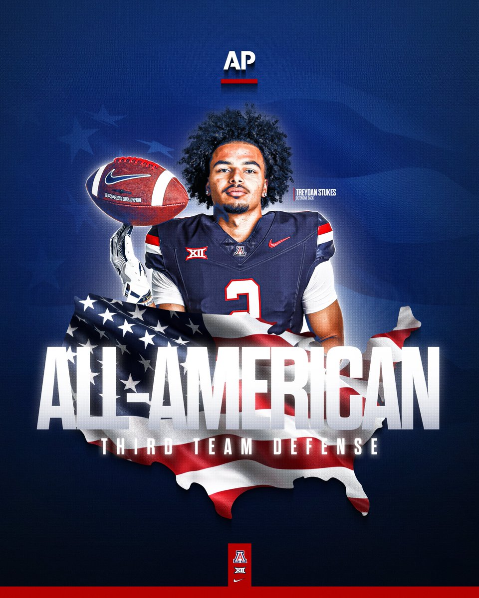 ArizonaFBall's tweet image. ALL-AMERICA status for an all-time Wildcat 🫡🇺🇸
