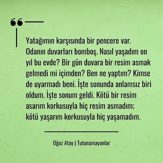 tutunamayanlarl's tweet photo. İşte Sonum Geldi:
Oğuz Atay |  Tutunamayanlar https://t.co/SktjFwn399