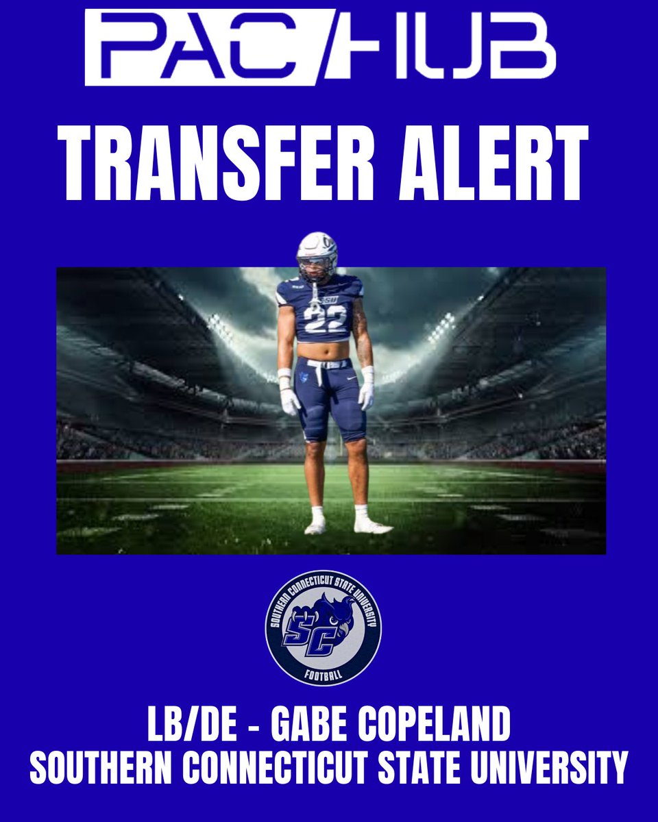 PacHub_'s tweet photo. TRANSFER ALERT - Southern Connecticut state University LB/DE Gabe Copeland has entered the transfer portal! Keep an eye out!

@GabrielCopela20 https://t.co/oztbHQYlsg