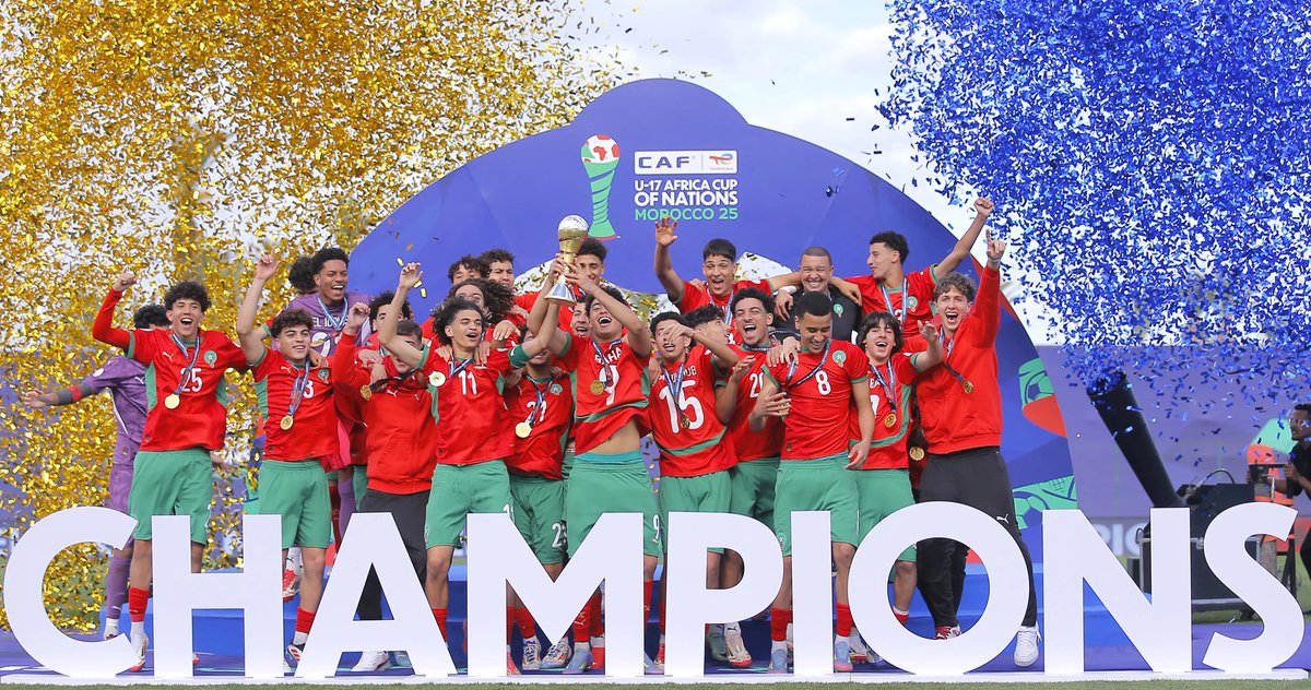 lnstantFoot's tweet photo. 𝗟𝗘 𝗠𝗔𝗥𝗢𝗖 𝗘𝗡 𝟮𝟬𝟮𝟱 𝗖’𝗘𝗦𝗧 🇲🇦 : 

- Finale CAN U17 (vainqueur 🏆) 
- Finale CHAN (vainqueur 🏆) 
- Finale Coupe du Monde U20 (vainqueur 🏆) 
- Finale CAN U20 
- Finale CAN féminine 
- Finale Coupe Arabe (⏳) https://t.co/UG1dwyj56b