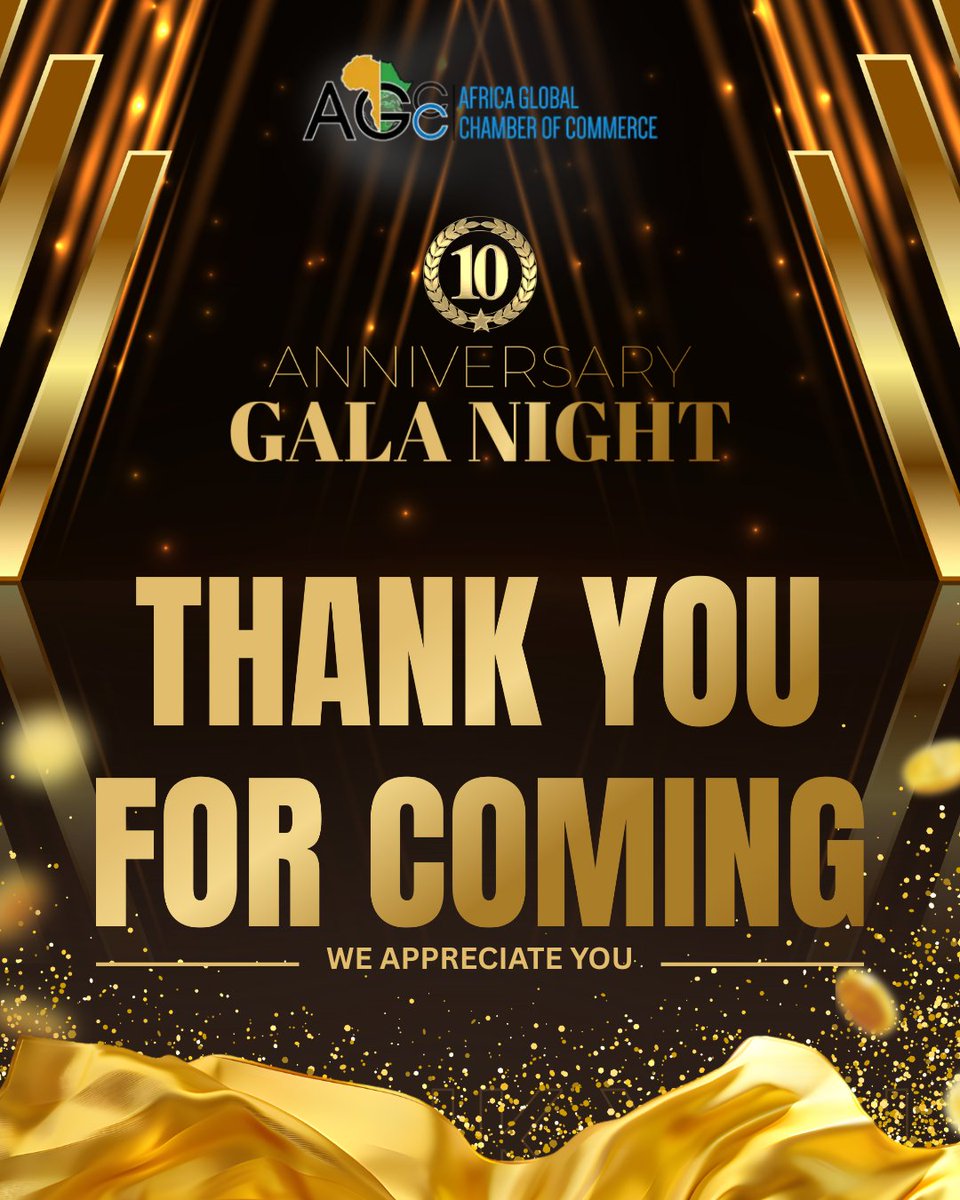 Thank you to everyone who joined us in celebrating AGCC’s 10th Anniversary Gala! 🎉
We appreciate you! 🙌✨

Here’s to many more years of global collaboration, innovation, and community advancement. 🌍✨
#AGCC #Africa #SmallBusiness