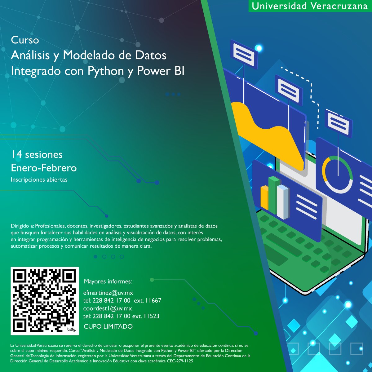 CursosUv's tweet photo. 🚀 Impulsa tu perfil profesional con #CursosDEST:
Laravel, Python + Power BI, Análisis de Precios Unitarios y Apps Móviles con App Inventor + PHP.
💡 Inscripciones abiertas.
🔗 Más info: https://t.co/VE3mrh8sYr
#ConocimientoTIuv #informaTIC https://t.co/7zB8rSXz0r