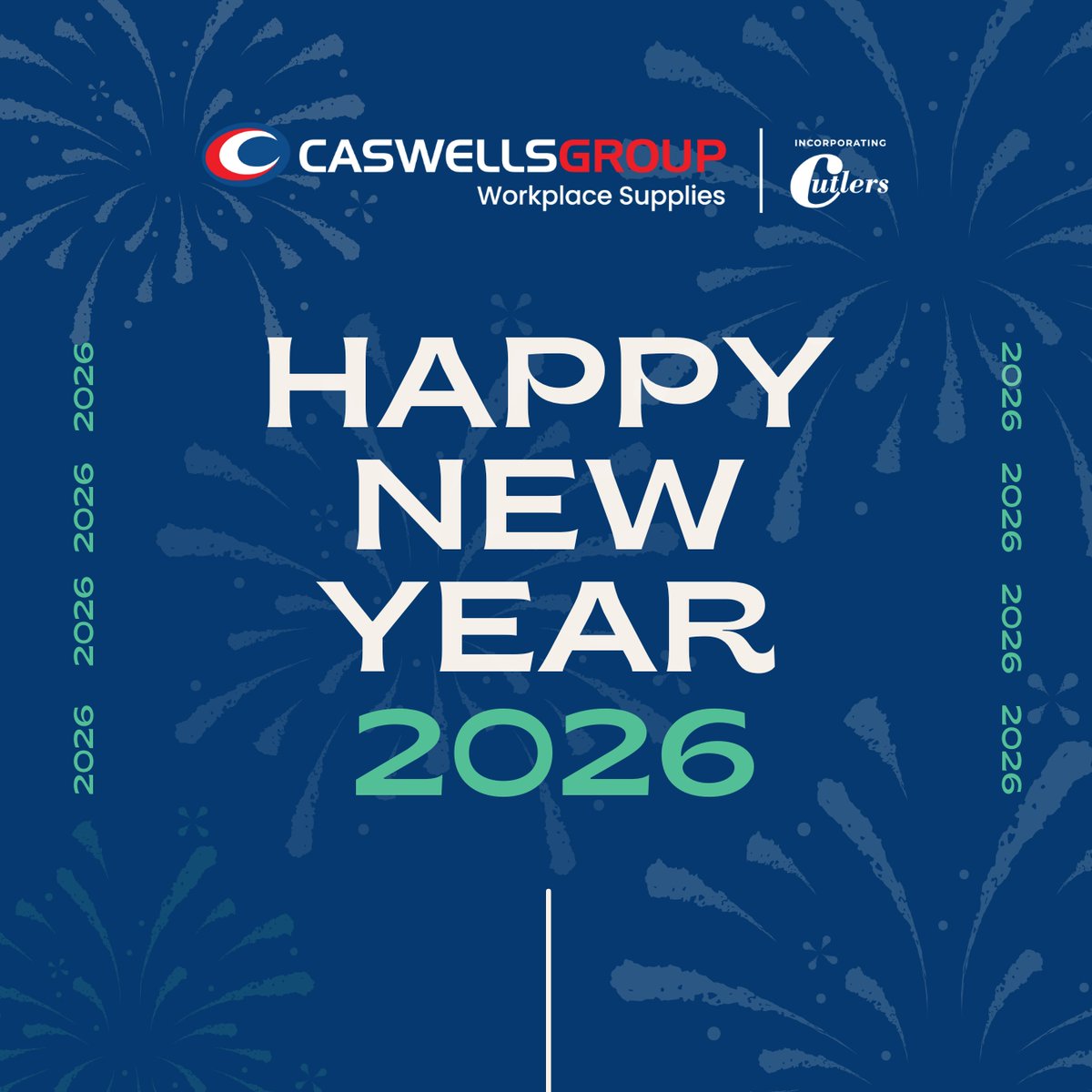CutlerCleaning's tweet photo. Happy New Year 🎉 From all the team at Caswells Group &amp; Cutlers 🎉

Thank you for choosing us as your Workplace Supplies partner, we look forward to supporting you in the year ahead!

#Caswellsgroup #Cutlers #Newyear #Workplacesupplies #PPE #Janitorial https://t.co/AynptNFWBh