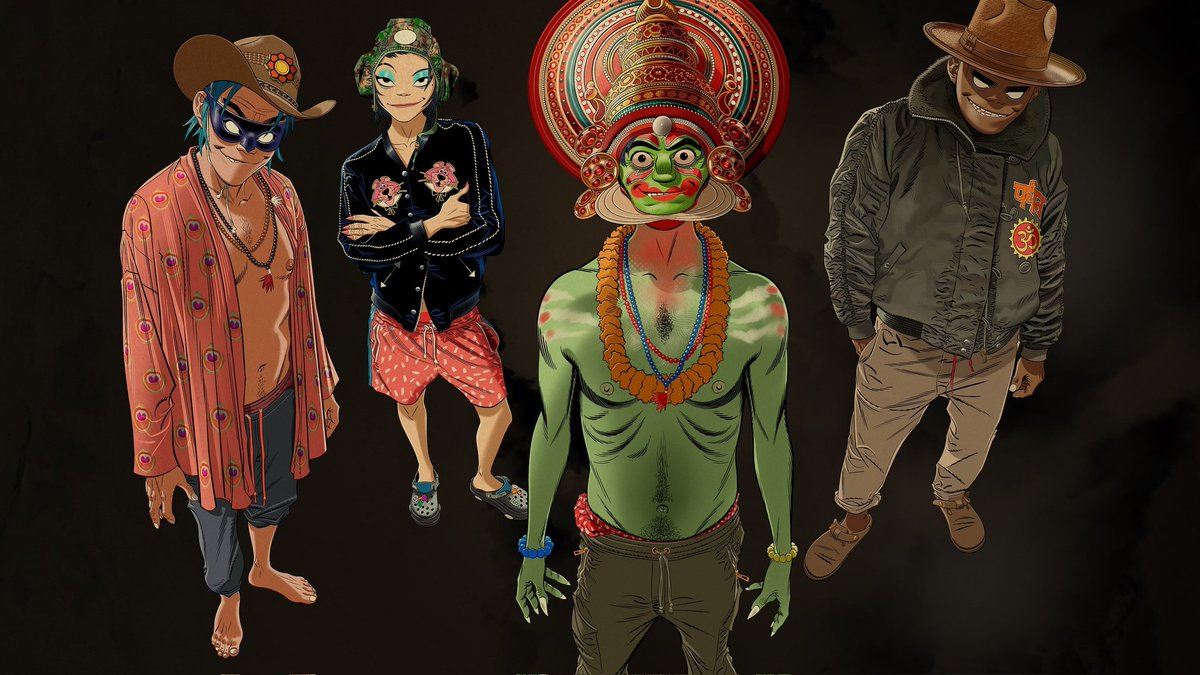 outerheaven66's tweet photo. you can tell that jamie was having so much fun experimenting with the aesthetic of this album in the character designs
dare i say these are some of the best pieces we've seen in style alone since song machine https://t.co/fZdwLXr2Xo