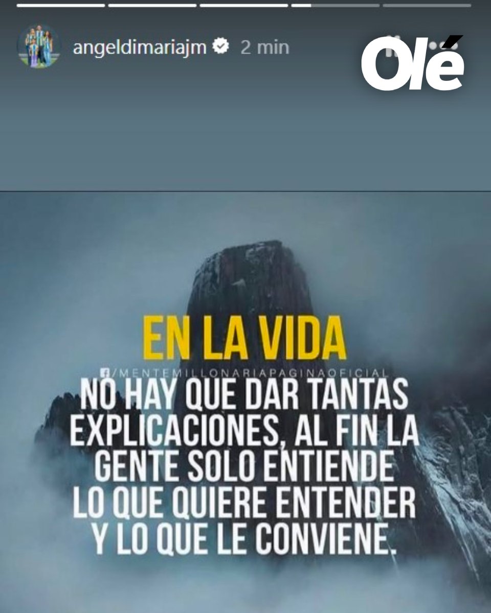 LOS LIKES Y LA HISTORIA DE DI MARÍA 📲

➡️ Fideo le dio me gusta a una publicación de un medio partidario de Rosario Central, en la que se ve a los jugadores de Estudiantes haciendo el pasillo

💬 "'No es contra Central, es contra la AFA' decían. Mostraron su peor cara y mas