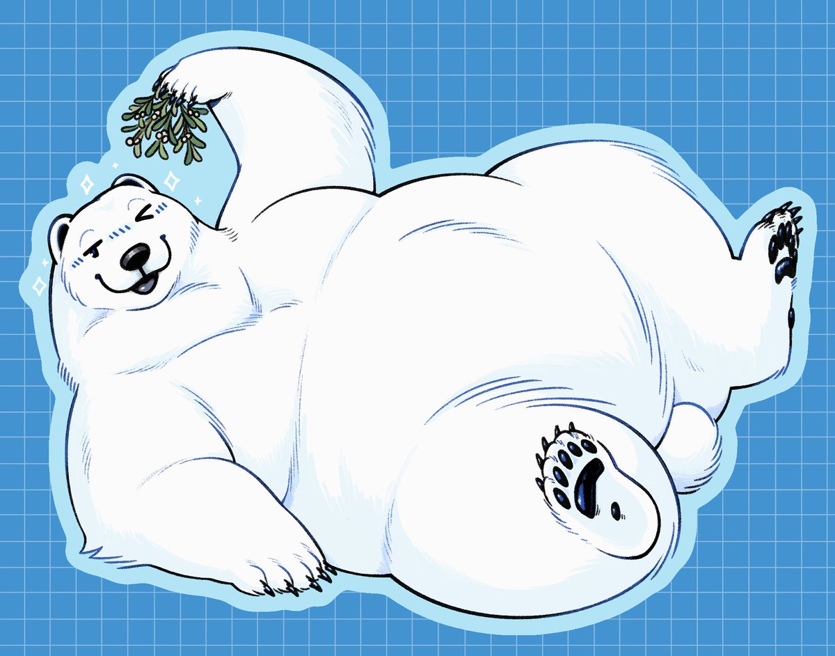 Will you kiss? 😳🐻‍❄️❄️ 
 
December design for my "Sticker Squad" tier! Pledge before the end of the month to grab this one 🩵

  patreon.com/Bleucan