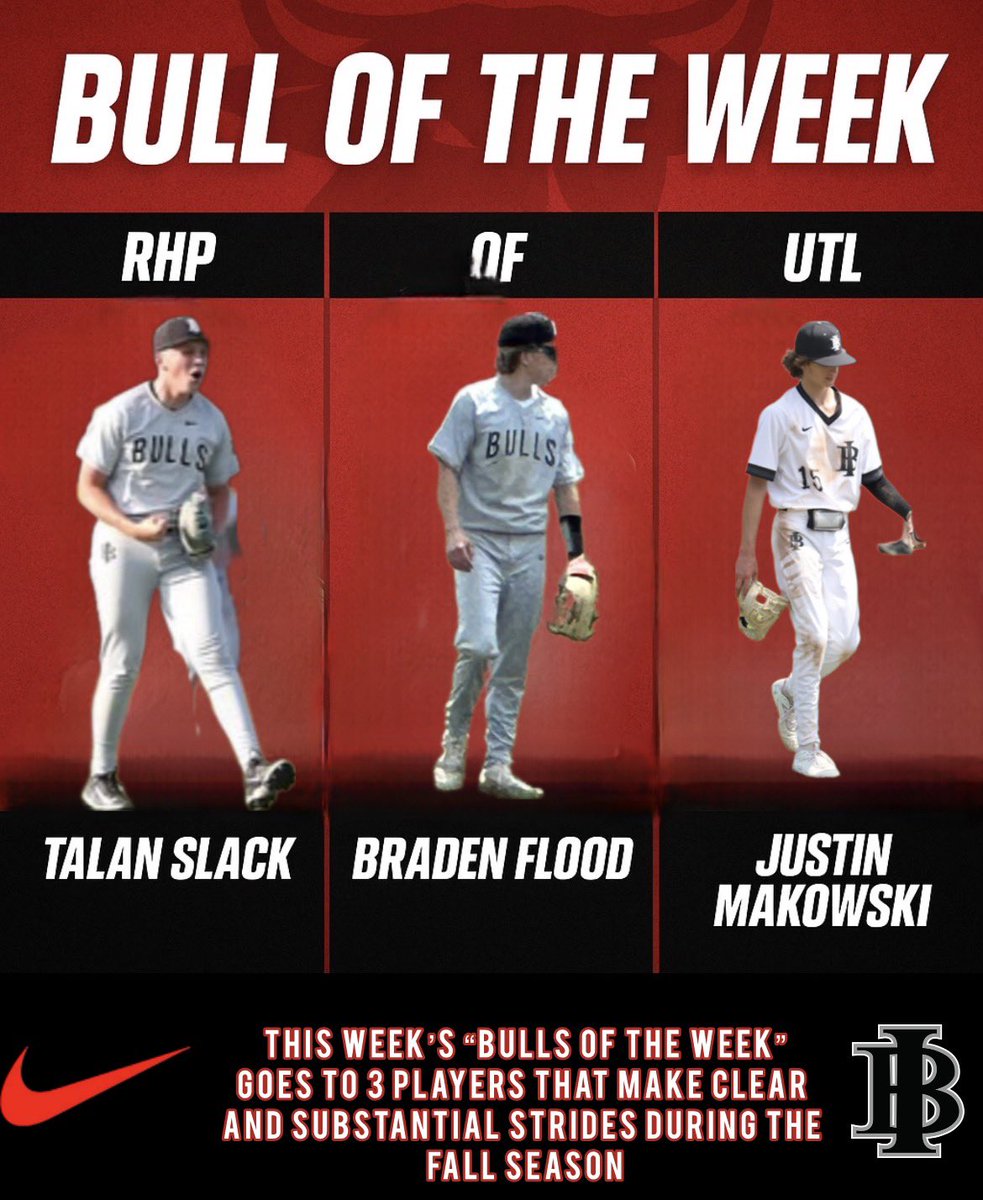 Bullsnorth2027's tweet image. This winter we will be celebrating “Bull of the Week”. This will go to a player that shows hard work, grit, dominance, and makes strides for the team each week. 
Congratulations to our first “Bulls of the Week” 

Talan Slack 
Braden Flood
Justin Makowski

#Dominate #Bullsfam