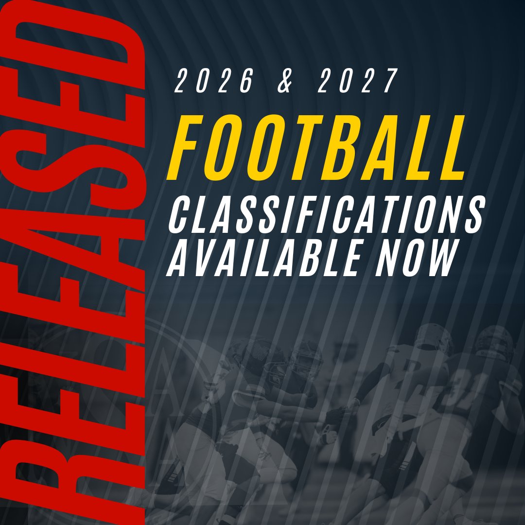 🚨Just RELEASED!🚨

🏈Football classifications for 2026 &amp; 2027 are available NOW!

👀Check it out: bit.ly/4qbMRUa