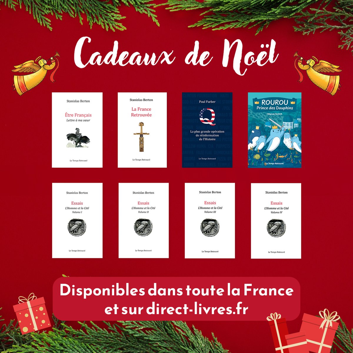 Si vous voulez offrir des livres des édition "Le Temps Retrouvé" pour Noël, pensez à passer commande dès aujourd'hui si vous voulez être certain d'être livrés pour Noël.

direct-livres.fr