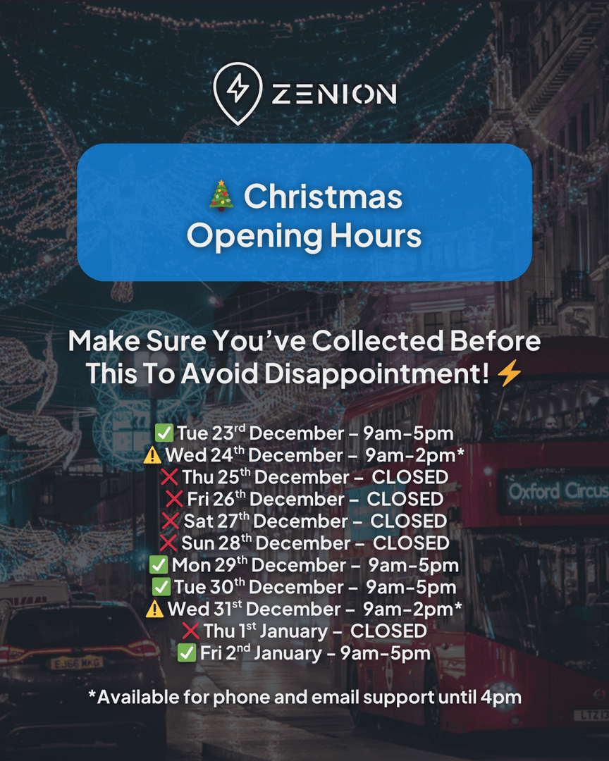 ZenionUK's tweet photo. 🎄 Opening Hours Update!

Please ensure you have collected your bike before our temporary closure over the festive period! Thanks for your understanding, and we wish you all a Merry Christmas from everyone at the Zenion team!

#London #Zenion #Electric #Delivery #Vmoto https://t.co/on7WW3RpwI