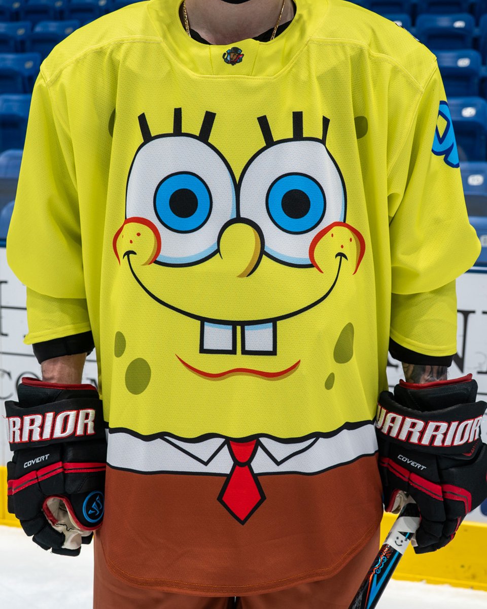 bisonhockeyECHL's tweet photo. Straight out of Bikini Bottom 🪸

We’re unveiling our SpongeBob jerseys as @GoHeartlanders bring Squidward to town on December 27th!

🎟️ https://t.co/qbHygS6HdF https://t.co/6N3cTUz43U