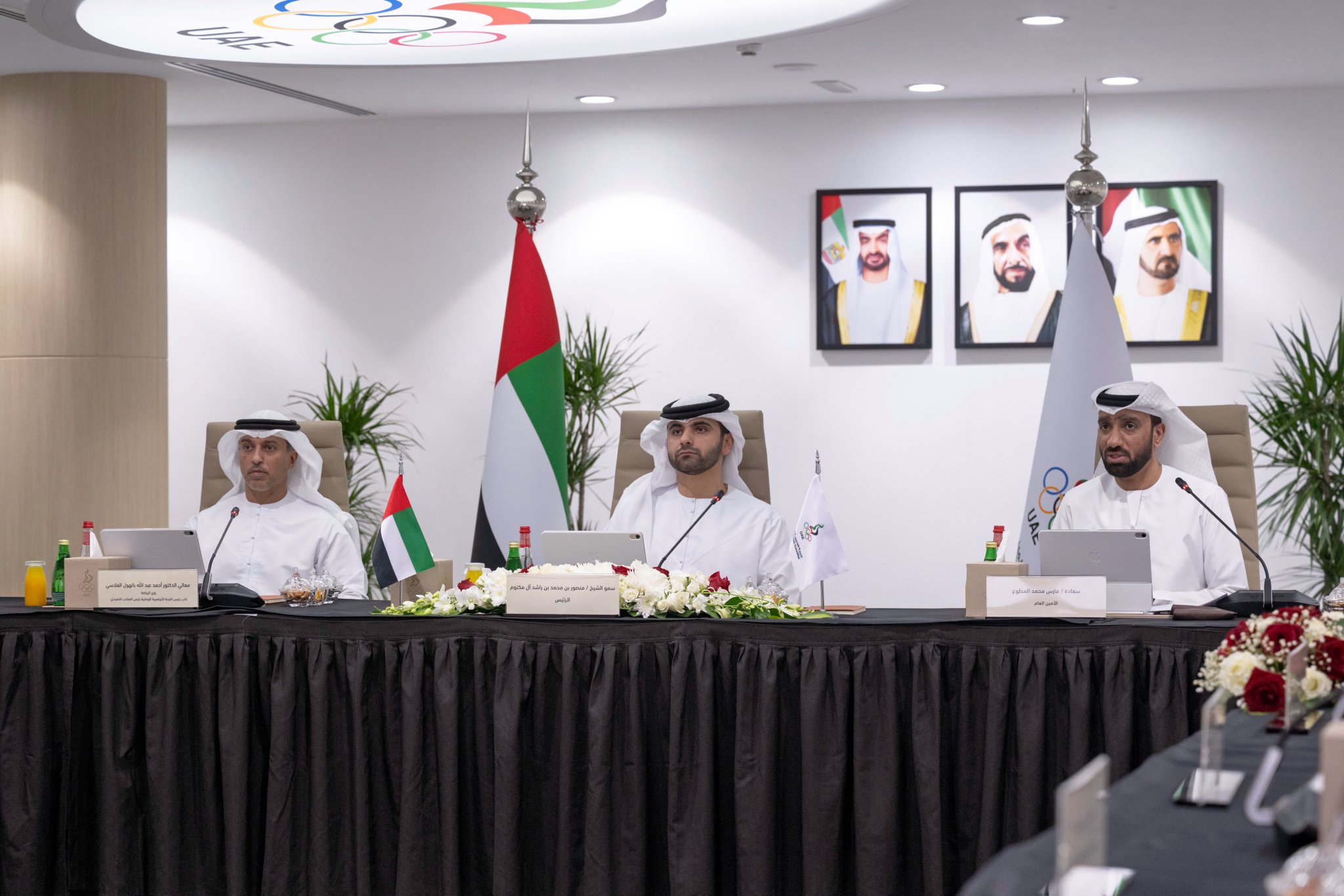 منصور بن محمد يترأس اجتماع مجلس إدارة اللجنة الأولمبية الإماراتية 