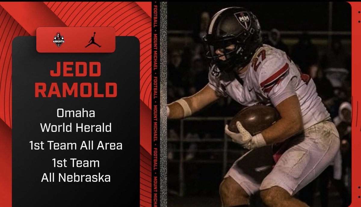 MtMichaelFB's tweet photo. Congratulations to Jedd Ramold on making the @OWHnews All Area and All Nebraska First Team! 
#DDTs
@Mount_Michael 
@MtMichaelAD https://t.co/qSczm5vcTd