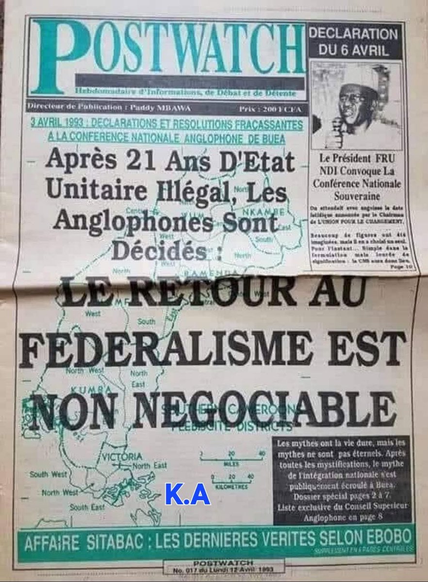 JitziD's tweet photo. A return to Federalism is non negotiable.  After close to 50 years of failed unitary state, anglophones wants greater autonomy to manage their affairs https://t.co/aNZ0DGXDW9