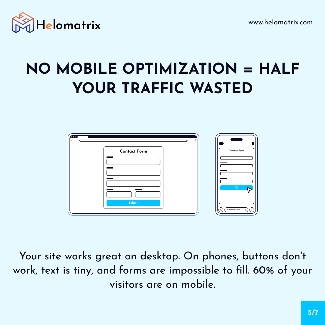 HelomatrixHQ's tweet photo. ➜ No mobile optimization → 60% of visitors can't use it
➜ Old code → security risks + slow performance

Pretty doesn't matter if it doesn't work.

Need a technical audit? 📧 hello@helomatrix.com
#WebPerformance #SiteSpeed #Website https://t.co/xrGxp6N56k