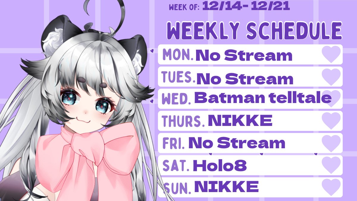 lucina_celeste's tweet photo. 🐯New Schedule 12/14 - 12/21
It's almost Christmas! Yay
Youtube: https://t.co/fHuXzogrHy
Twitch:https://t.co/Z3F26sLQzg
Art tag: #lucinyah
Live Tag: #lucilive
Asset made by:  Obataina17
#vtuber #envtuber https://t.co/e8Ig6WORIv