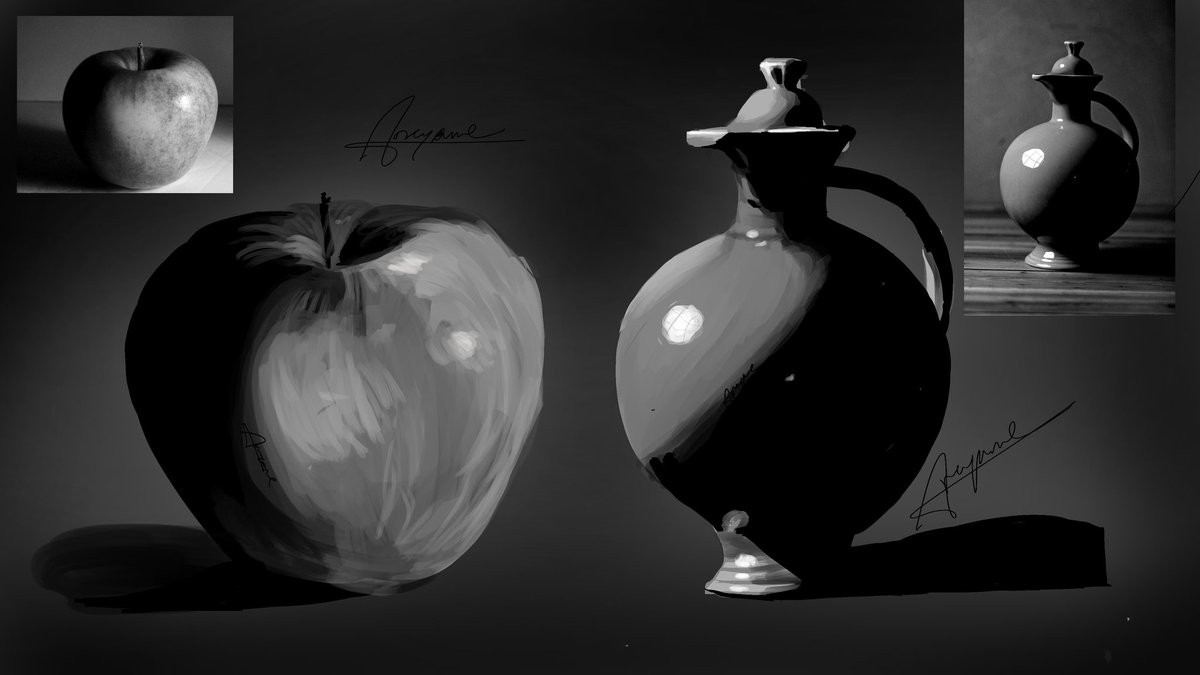ArayaneOvO's tweet photo. It's a drawn exercise, the first time I've done something like this digitally instead of on paper. It was a bit amorphous, but for a first time I think it's okay. 

#bodegon #art #artistinprogress #idk https://t.co/OrbY7kDIzL