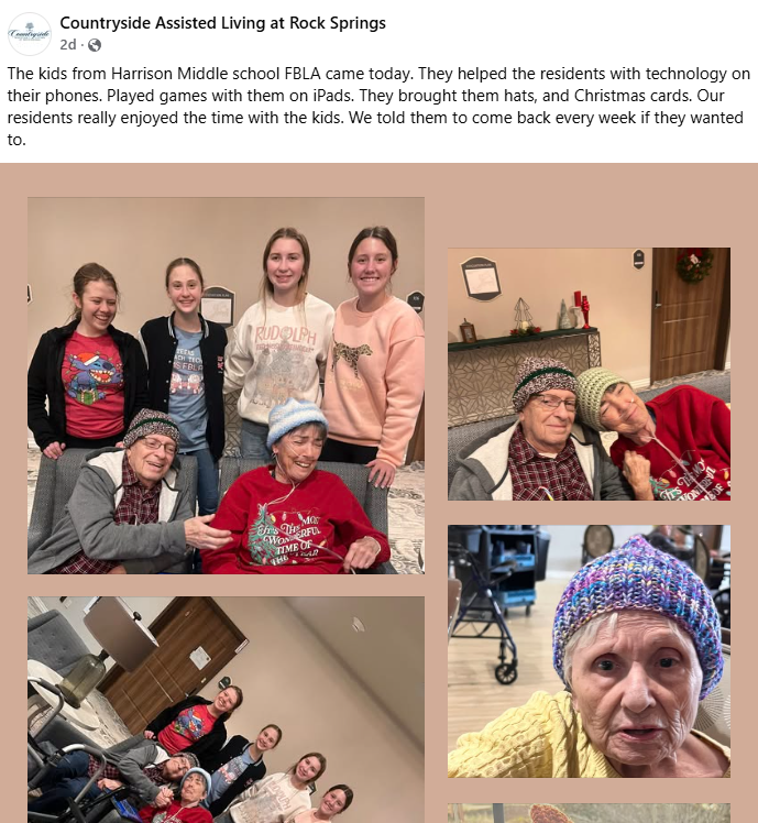 Harrison Middle School FBLA Spreads Joy and Warmth at Countryside Assisted Living! harrisongoblins.org/o/hps/article/…