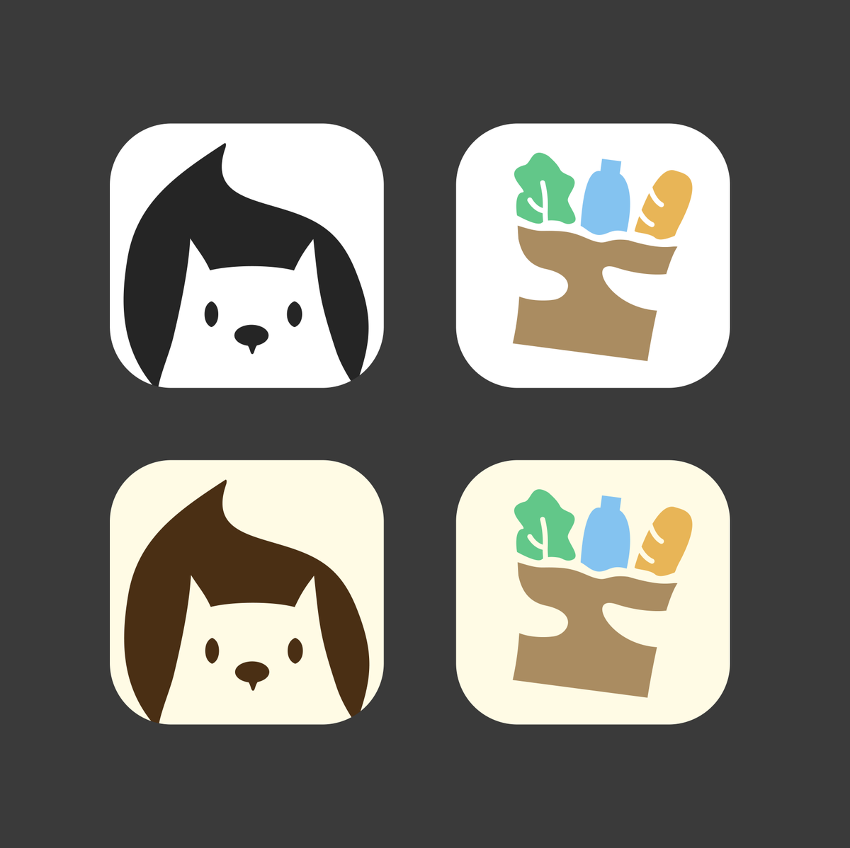 shipwithnick's tweet photo. logos for a grocery app, which one is the best? https://t.co/aOSa8E7Po5