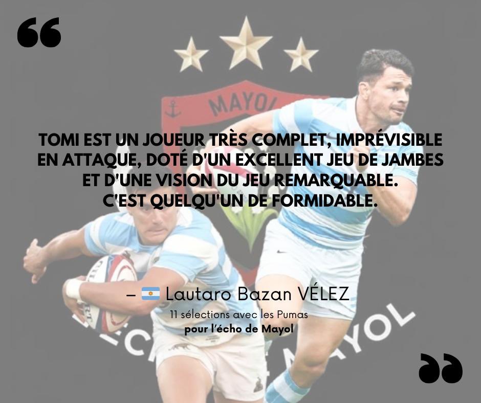 Qui es-tu Tomàs ? 🇦🇷

Lautaro Bazan VÉLEZ 11 sélections avec les Pumas à gentiment répondu à nos questions, il nous parle de son coéquipier : 🗣️

Gracias <a href="/VelezBazan/">Lautaro Bazan velez</a> 🙏