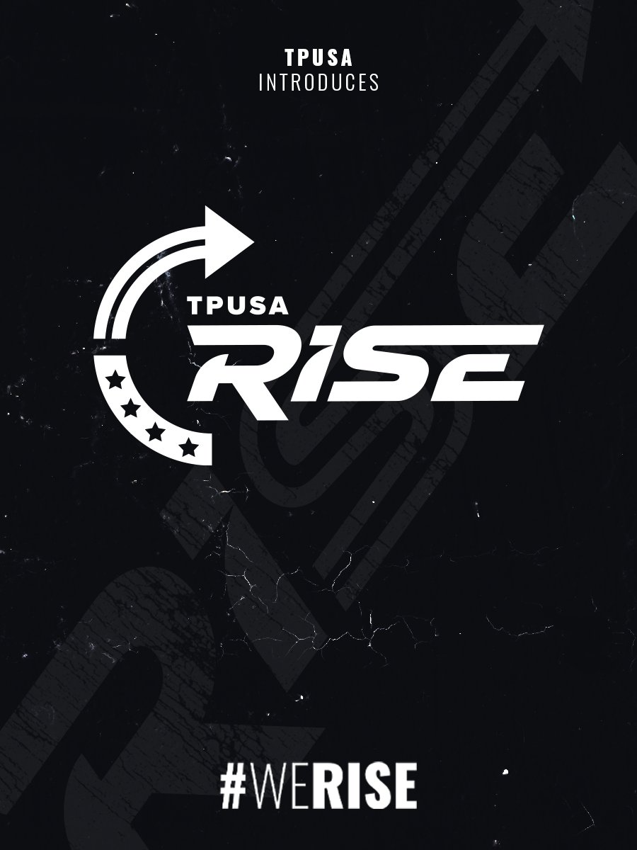 TPUSARISE's tweet image. TPUSA introduces RISE.  

A bold new chapter. 
A unified vision. 
A movement to strengthen families and reclaim culture across minority America.  

Faith. Family. Freedom. 
This is TPUSA RISE.  
#WeRISE