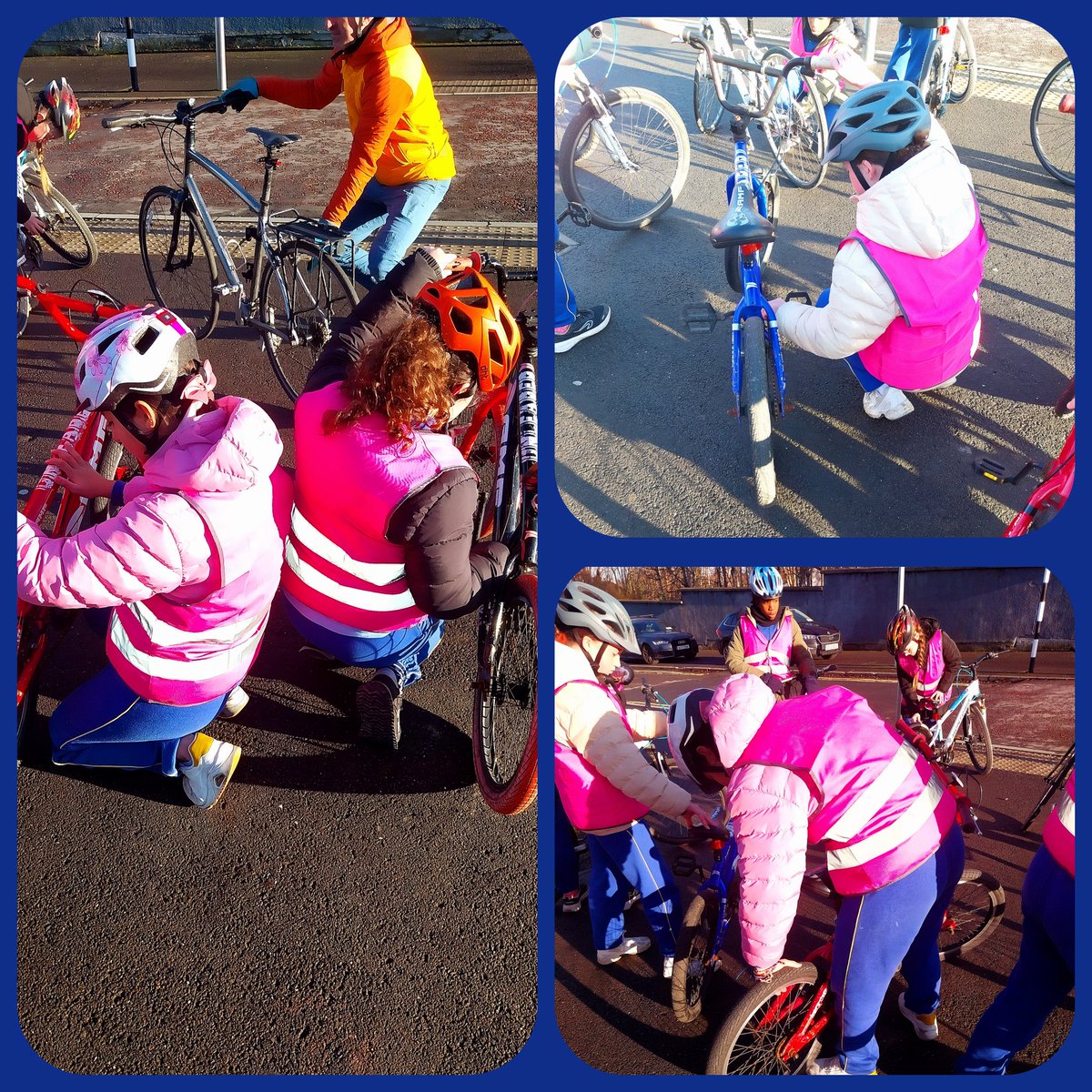 snpballyroan's tweet image. 6th Class carrying out their bike safety check before hitting the road last week! Last session of Cycle Safety...and what a beneficial course it is. Well done to the girls for their enthusiasm and excellent engagement! #cyclesafety