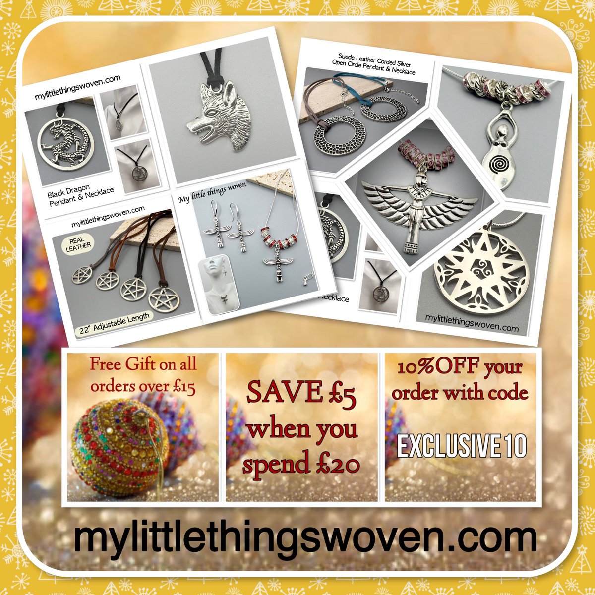 mylittlewoven's tweet photo. SALE NOW ON - FINAL REDUCTIONS!🎄
https://t.co/ODRkzoozUQ
Jewellery &amp; Gift Shop (online)
Rayleigh,Essex.

Also available at 𝗲𝗕𝗮𝘆 https://t.co/TF0VJQ2o2X
(Prices are higher on eBay) https://t.co/AoVQ2lWc0Z