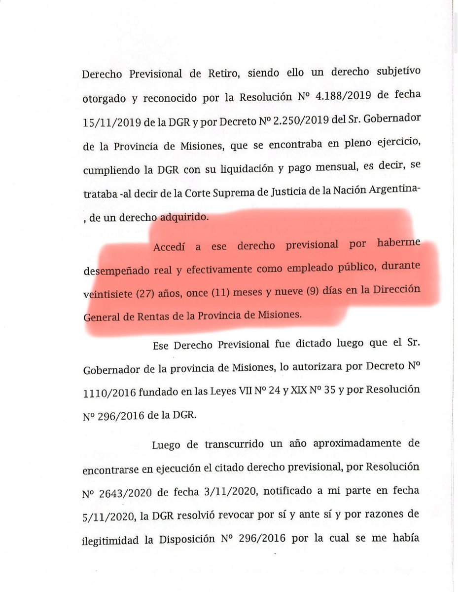 El que inventó la aduanita y los regímenes de retenciones y percepciones de ingresos brutos en Misiones pide juicio político a la presidente del Superior Tribunal de Justicia de Misiones porque le viene haciendo la dormilona desde 2020 en un juicio por su retiro contra la