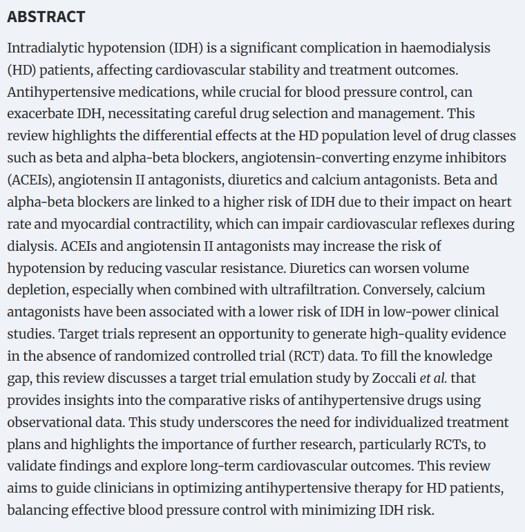 CKJsocial's tweet photo. Choosing the right antihypertensive drug to avoid intradialytic hypotension

https://t.co/vYDFAjO4VQ https://t.co/tAvLMggyRW