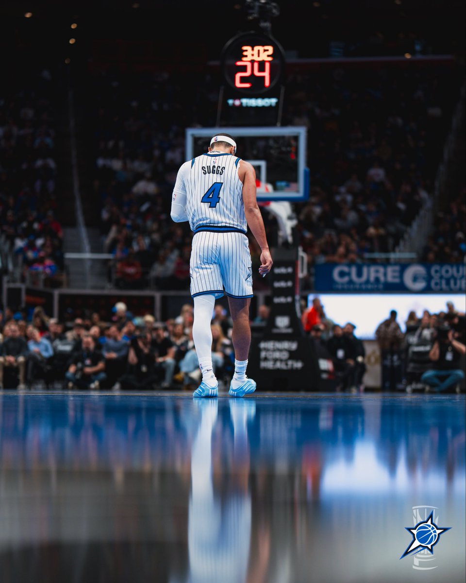 An MRI conducted Monday confirmed that Orlando Magic guard Jalen Suggs suffered a left hip contusion. He suffered the injury vs. New York Saturday afternoon.
His return will depend on how he responds to treatment.