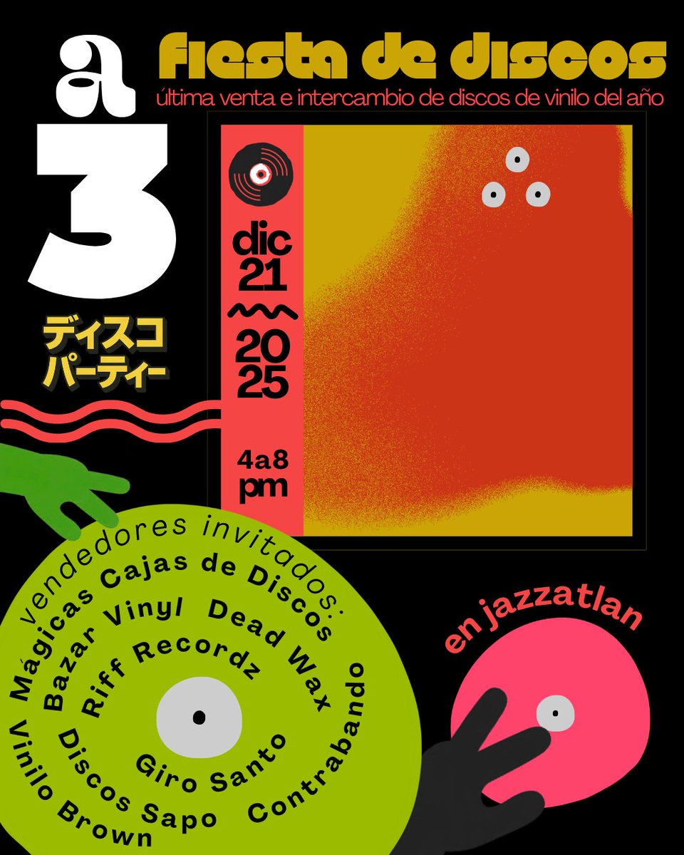 ArturoUriza's tweet image. Este domingo la última venta de discos en Jazzatlan Cholula 💿✨🥳
Vayan por sus regalos de navidad 🎄